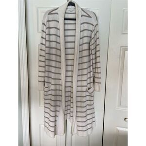 Barefoot Dreams Women's Gray Striped Robe Size L(no waist tie)